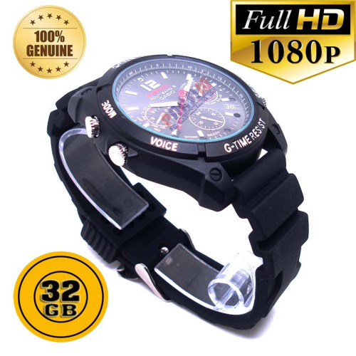 PANSIM 32 GB Full HD 1080P Motion Detection Night Vision and Waterproof Wrist Watch Camera